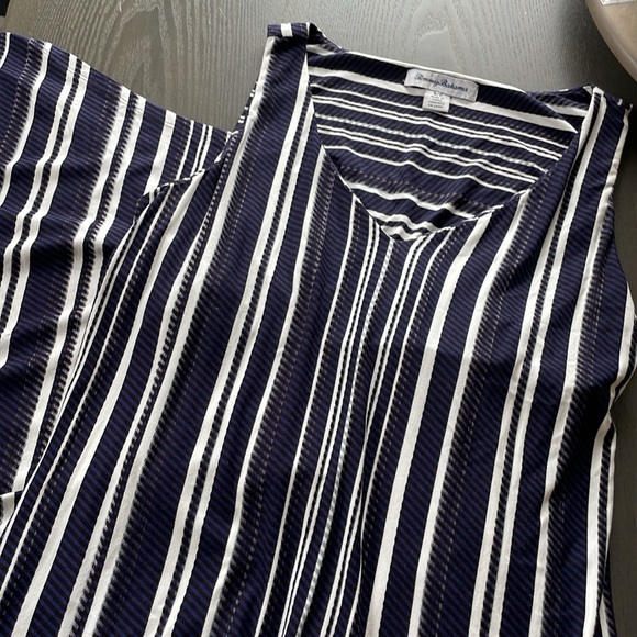 Tommy Bahama Maxi Dress- Navy Blue and White Striped Size Small - Picture 5 of 9